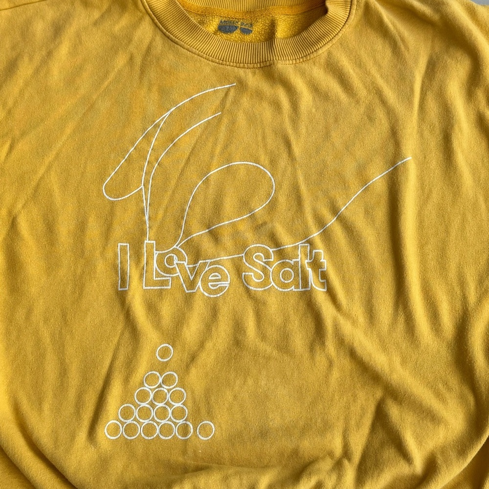 Authentic Molly Baz I Love Salt yellow / Mustard Crewneck Sweater - Picture 2 of 8